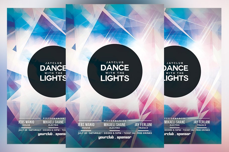 فایل لایه باز آگهی Dance with the Lights Flyer - 2