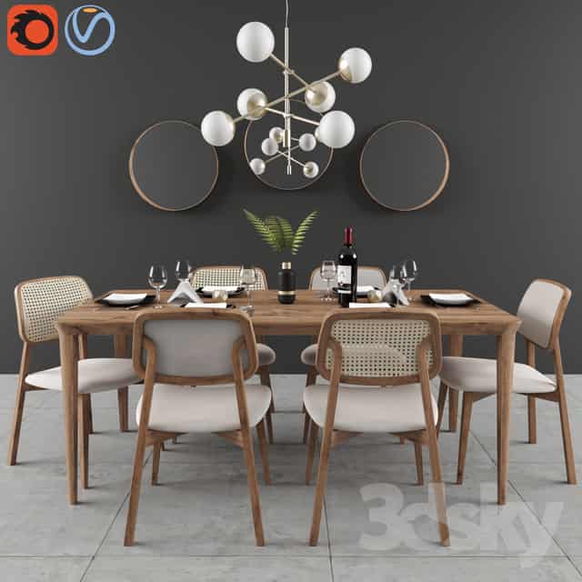 دانلود 60 مدل سه بعدی میز غذاخوری از Pro 3DSky – مجموعه سوم - 3 دانلود 60 مدل سه بعدی میز غذاخوری