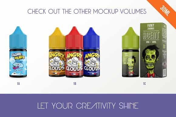 موکاپ قطره چکان ELiquid Bottle Mockup V. 2B