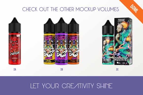 موکاپ قطره چکان ELiquid Bottle Mockup V. 2B