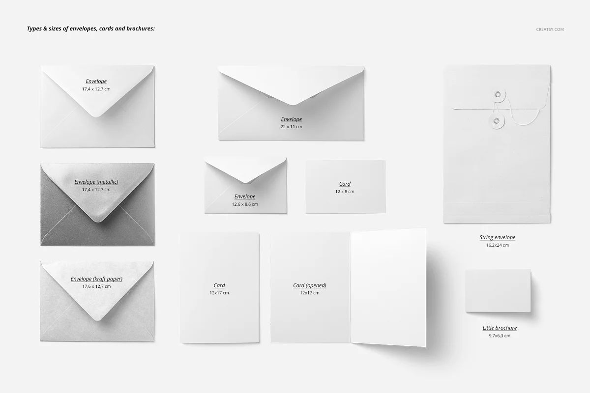 موکاپ پاکت نامه Envelopes Mockup Set