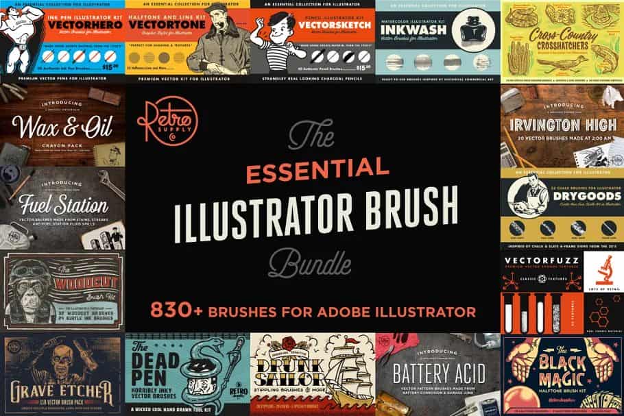براش ایلاستریتر Essential Illustrator Brush Bundle - 14