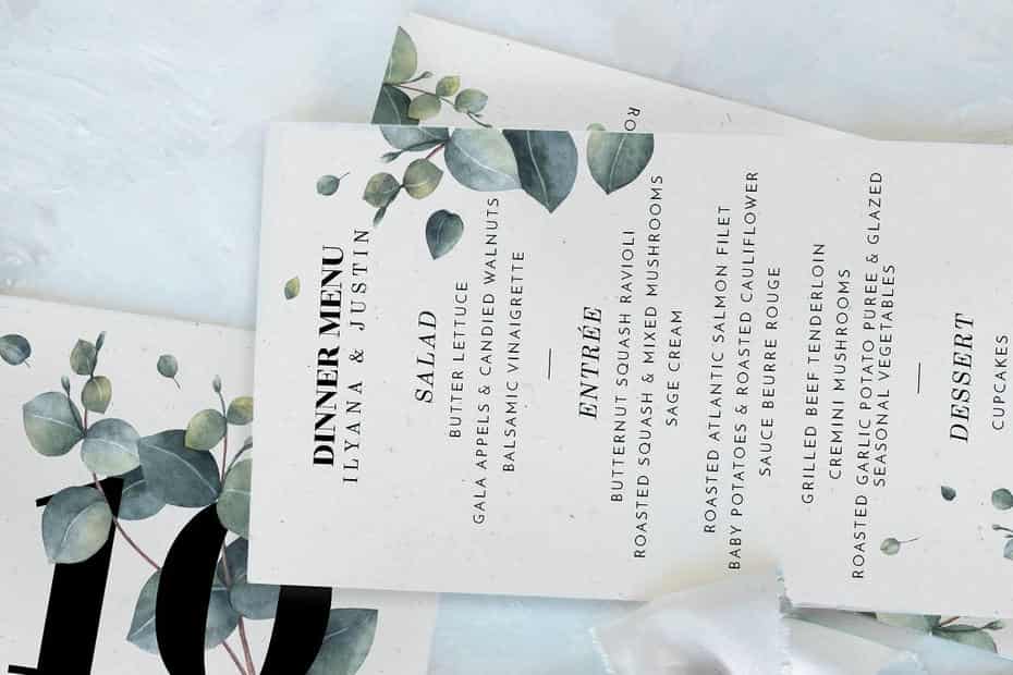 فایل لایه باز کارت دعوت عروسی Eucalyptus Foliage Wedding Suite - 4