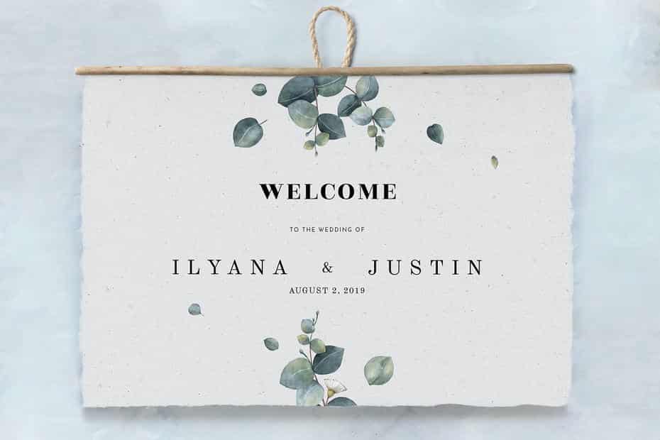 فایل لایه باز کارت دعوت عروسی Eucalyptus Foliage Wedding Suite - 6
