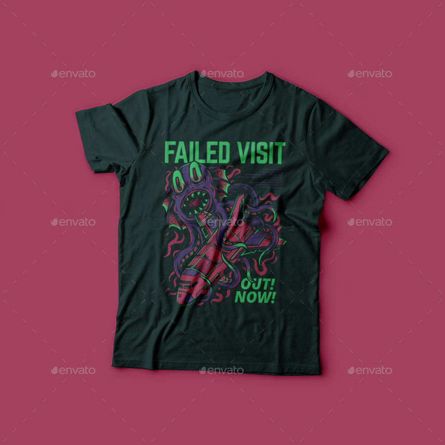 وکتور تیشرت Failed Visit T-Shirt Design - 3
