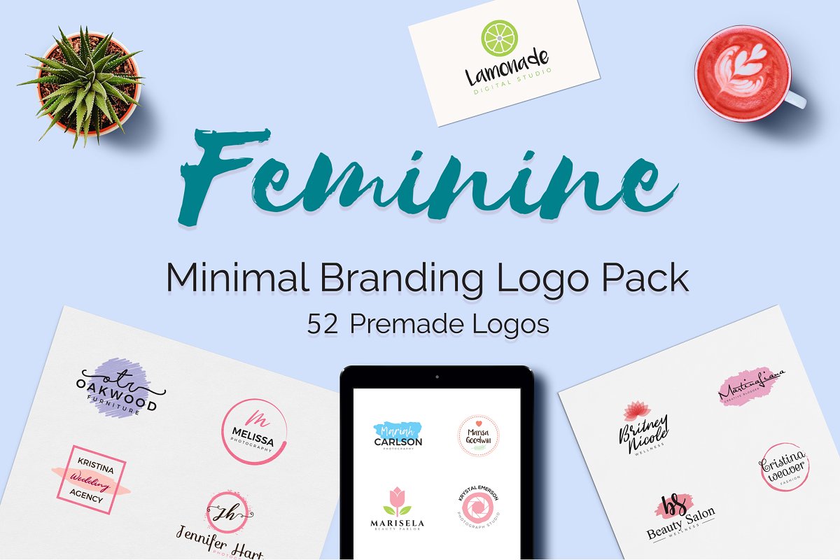 فایل لایه باز لوگو Feminine Branding Logo Bundle
