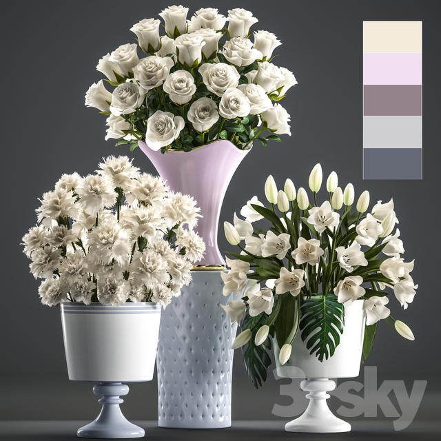 دانلود 68 مدل سه بعدی گل و گلدان