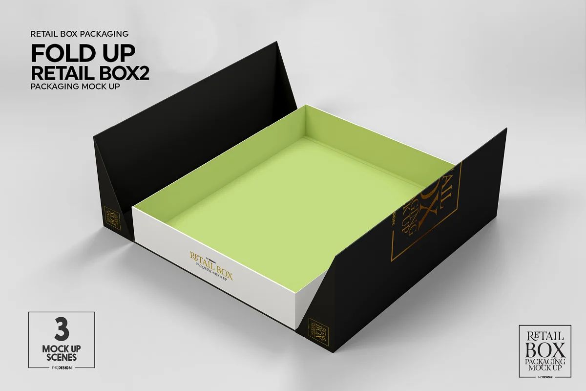 موکاپ جعبه Fold Up Retail Thin Box Mockup