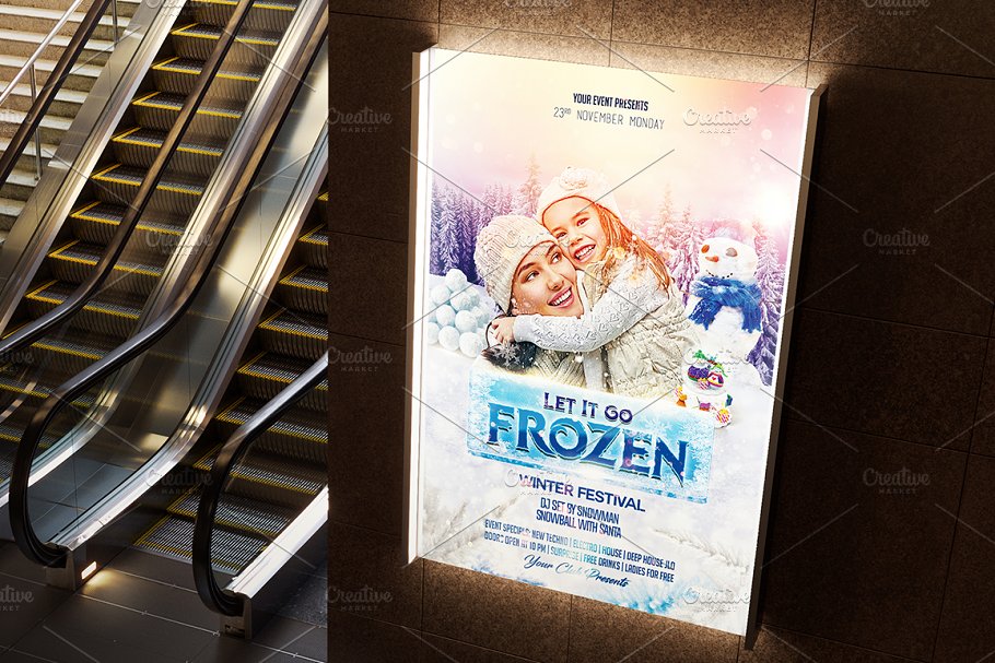فایل لایه باز بنر Frozen Winter Party Flyer - 3