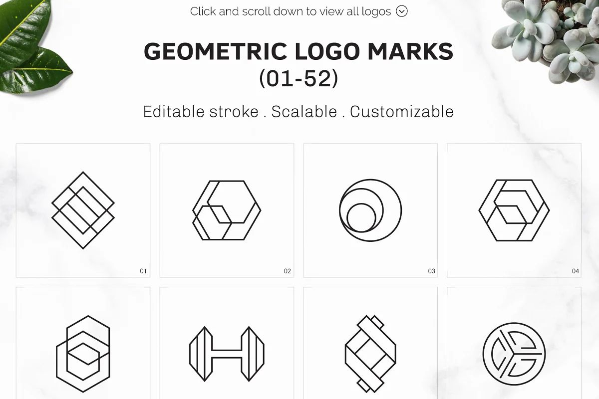 فایل لایه باز لوگو هندسی Geometric Premade Logo Bundle
