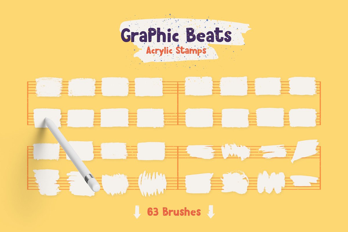 براش Graphic Beats: Brushes for ProCreate - 9