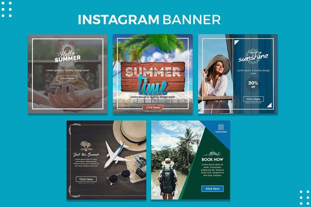فایل لایه باز اینستاگرام Instagram Summer Banners