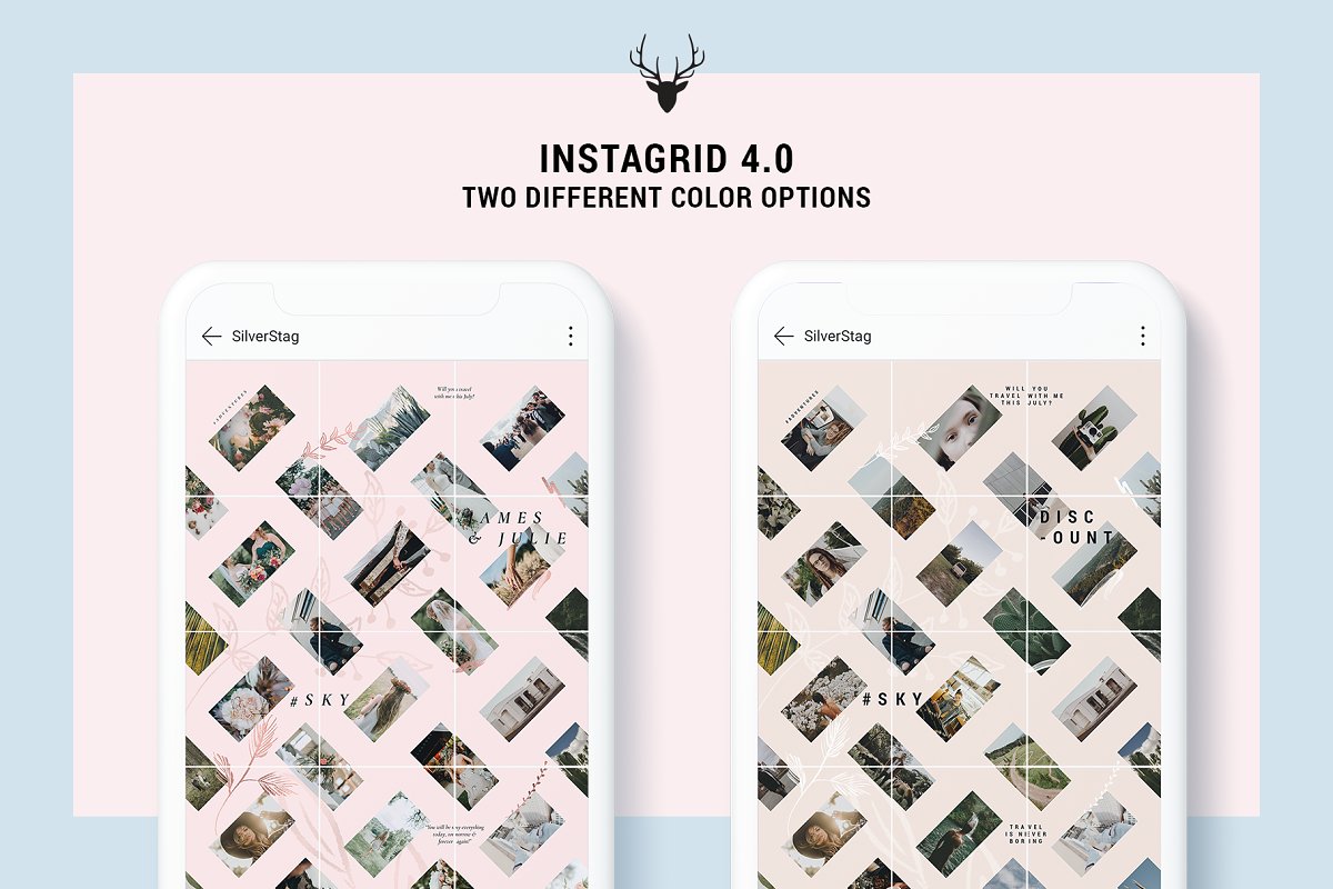 فایل لایه باز پست پازلی اینستاگرام InstaGrid 4.0 – Instagram Puzzle