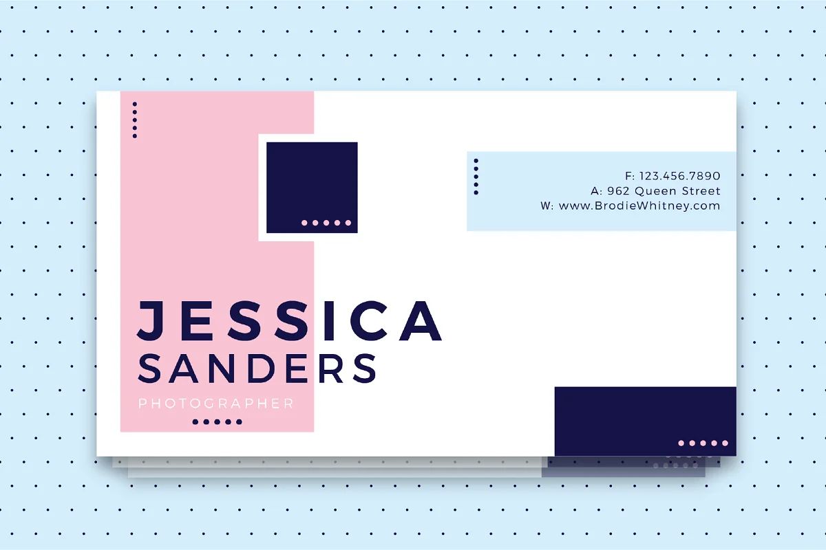 فایل لایه باز کارت ویزیت Jessica Sanders Business Card