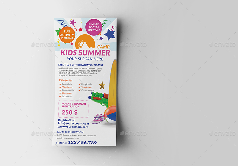 فایل لایه باز بروشور اردوی تابستانی کودکان