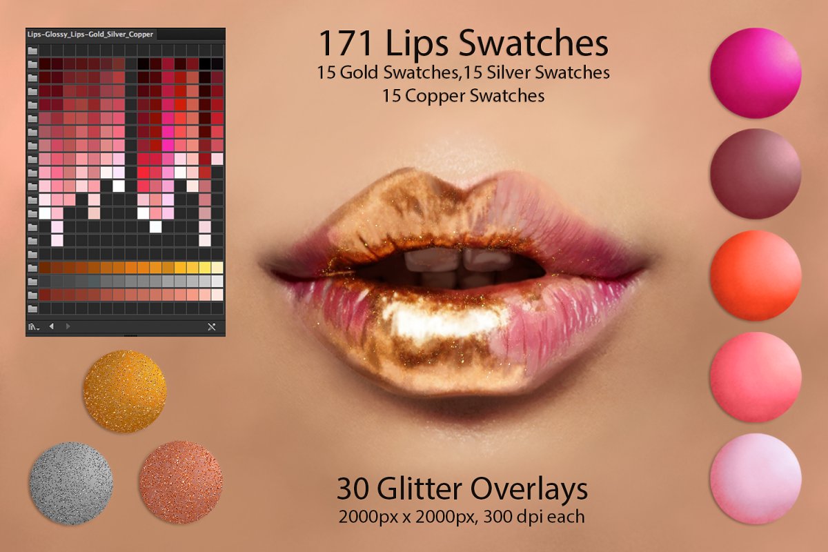 پالت رنگ Lips Ps Swatches for DigitalPainting