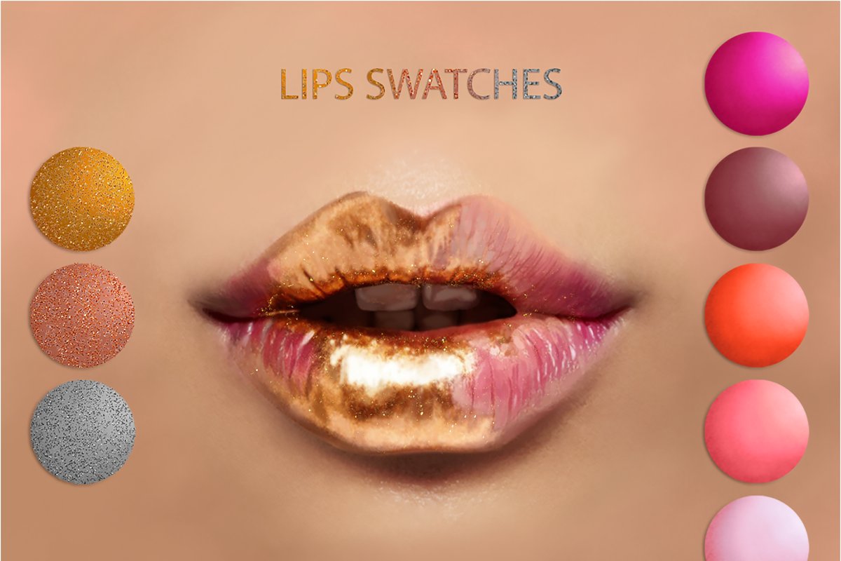 پالت رنگ Lips Ps Swatches for DigitalPainting - 3