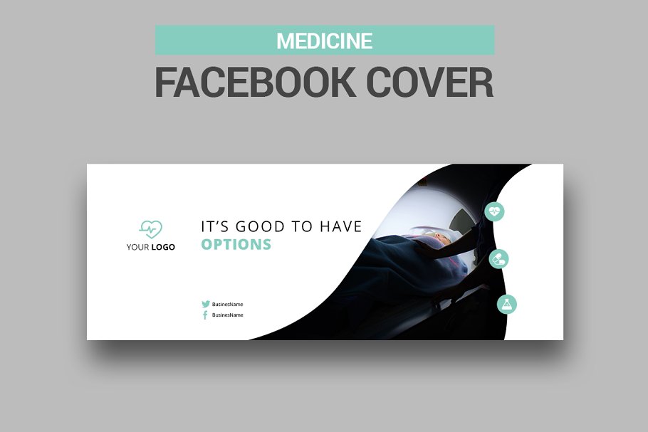 فایل لایه باز بنر فیسبوک Medicine Facebook Covers