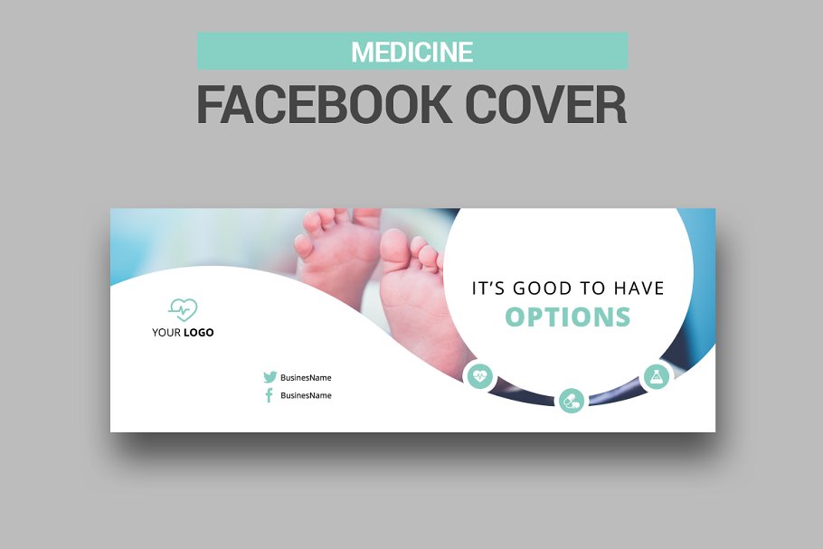 فایل لایه باز بنر فیسبوک Medicine Facebook Covers - 8