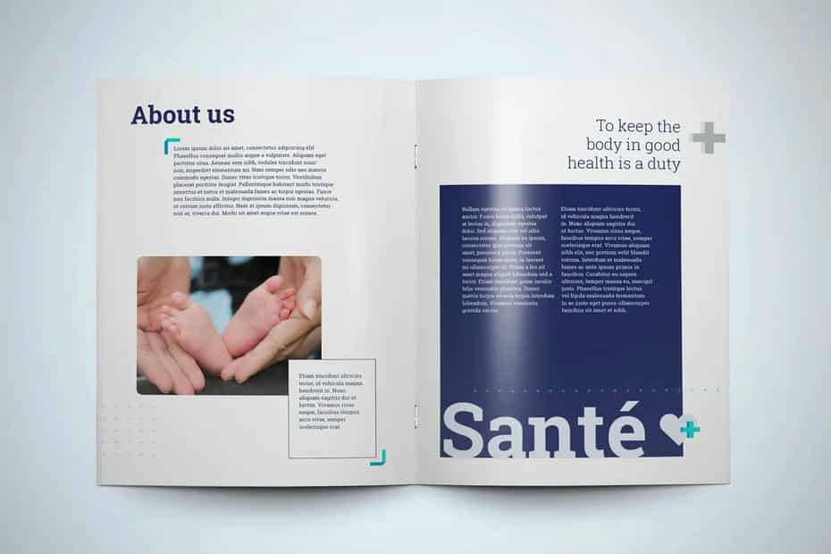 دانلود قالب ایندیزاین بروشور پزشکی Médico Brochure Template - 1 قالب ایندیزاین بروشور پزشکی