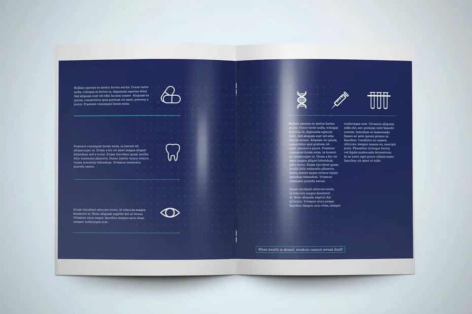 دانلود قالب ایندیزاین بروشور پزشکی Médico Brochure Template - 3 قالب ایندیزاین بروشور پزشکی