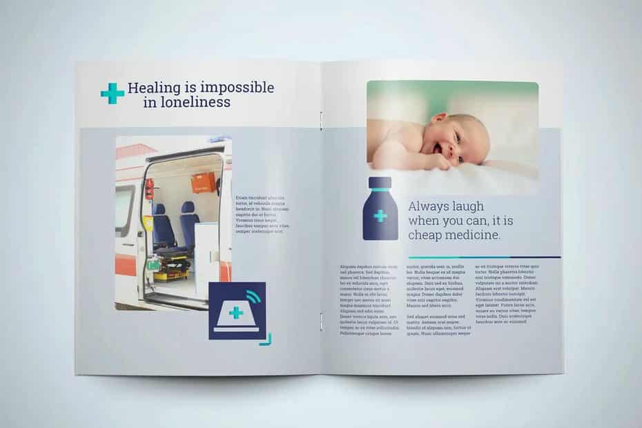 دانلود قالب ایندیزاین بروشور پزشکی Médico Brochure Template - 5 قالب ایندیزاین بروشور پزشکی - 4