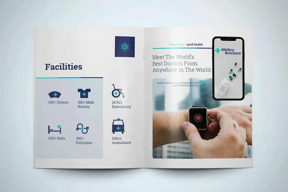 دانلود قالب ایندیزاین بروشور پزشکی Médico Brochure Template - 9 قالب ایندیزاین بروشور پزشکی - 8