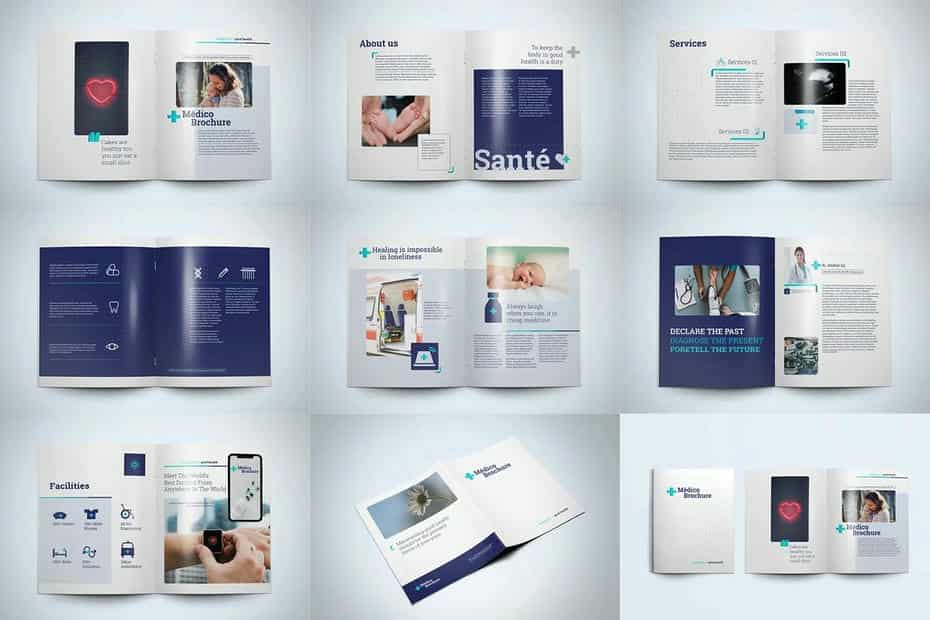 دانلود قالب ایندیزاین بروشور پزشکی Médico Brochure Template - 13 قالب ایندیزاین بروشور پزشکی - 12