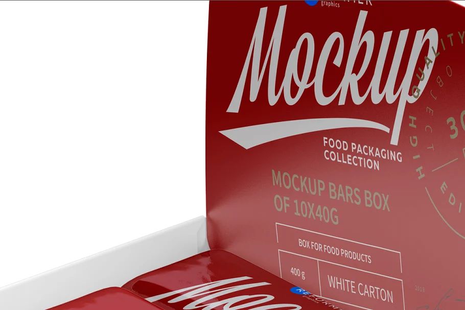 موکاپ جعبه شکلات Mockup Bars Box