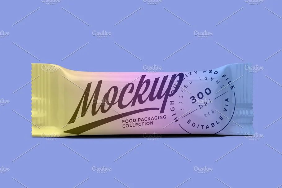 موکاپ جعبه شکلات Mockup Snack Bars Box Of 10x40g