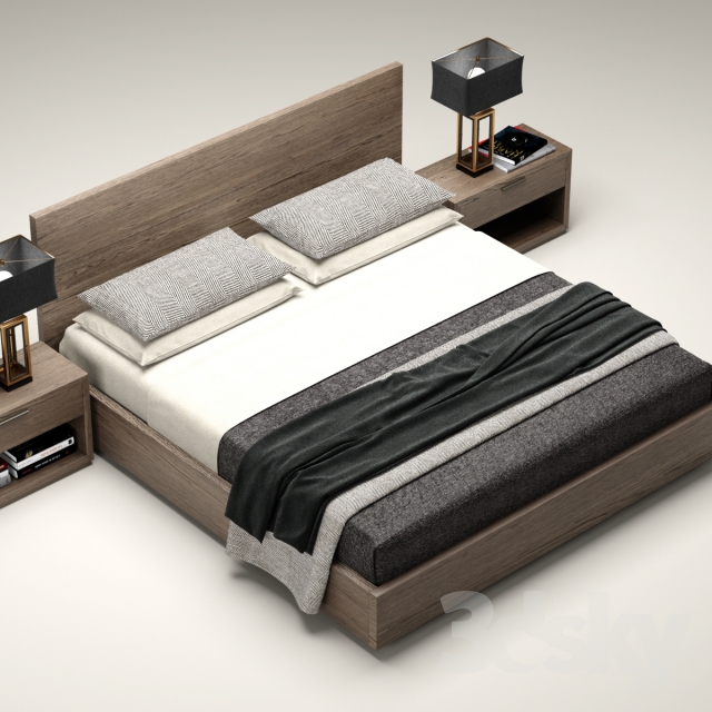 مدل سه بعدی تخت خواب مدرن - 6