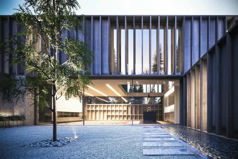صحنه آماده نمای ساختمان مدرن - 3
