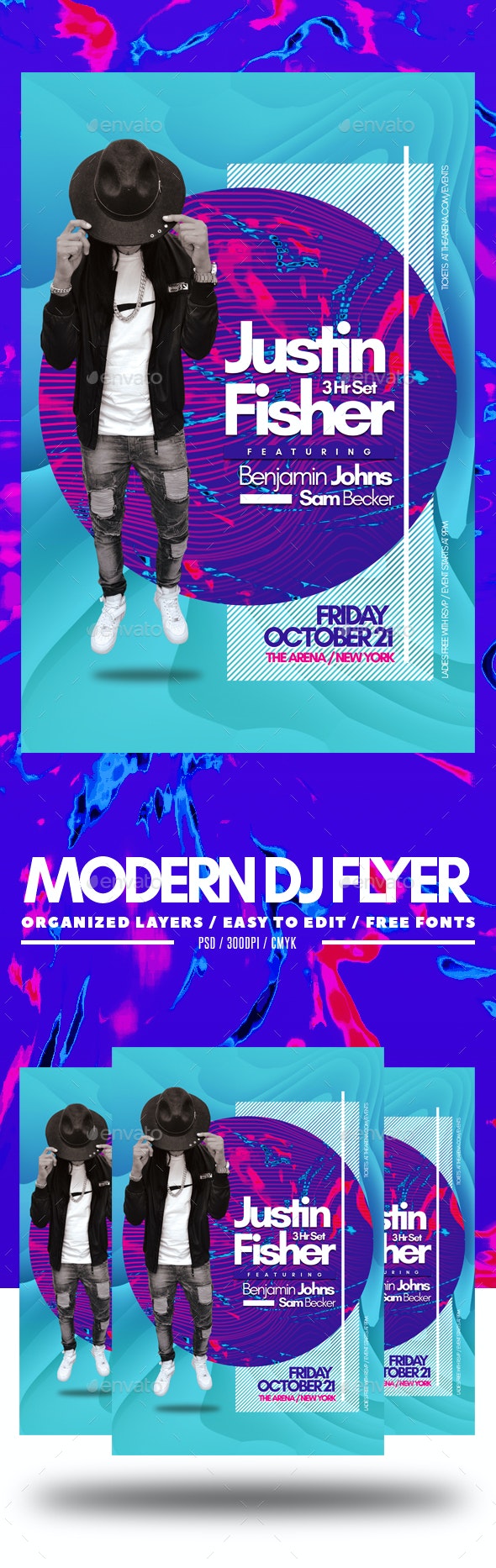 فایل لایه باز تراکت کنسرت موسیقی Modern DJ Flyer