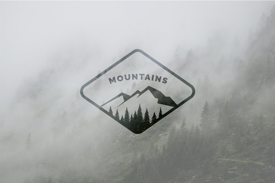 وکتور لوگو با طرح کوهستان