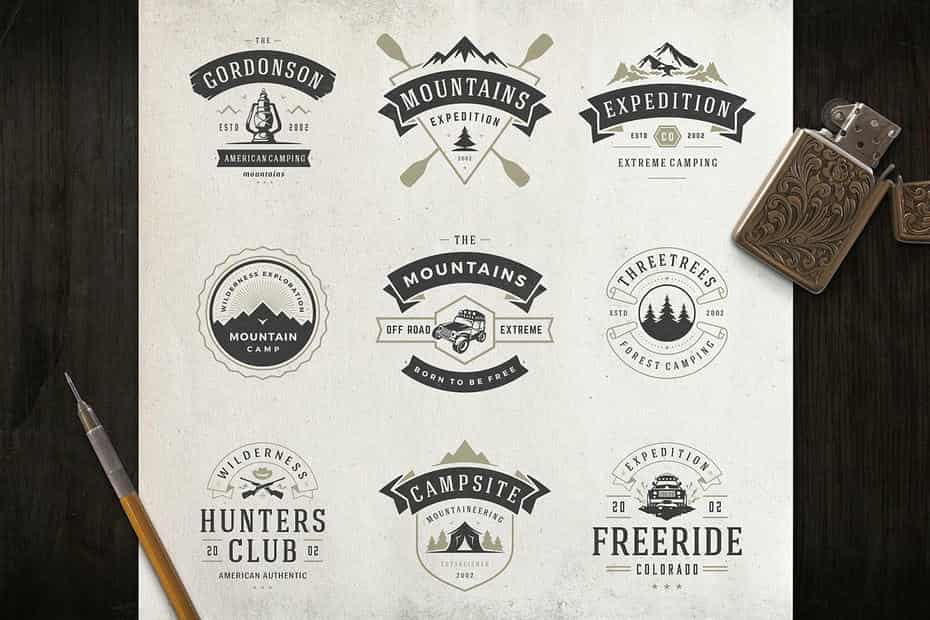 فایل لایه باز لوگو Outdoor logos and badges