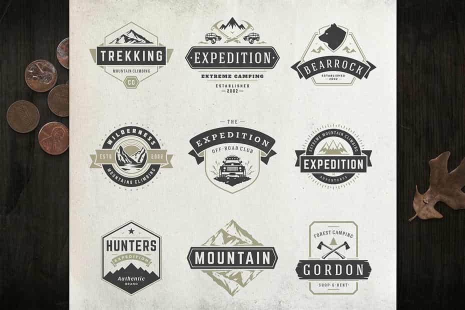 فایل لایه باز لوگو Outdoor logos and badges