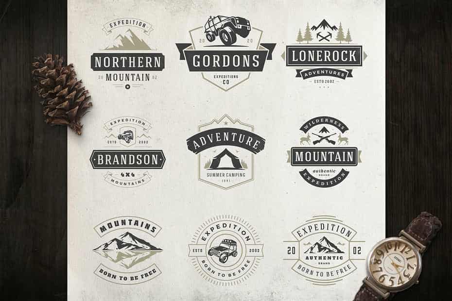 فایل لایه باز لوگو Outdoor logos and badges - 12
