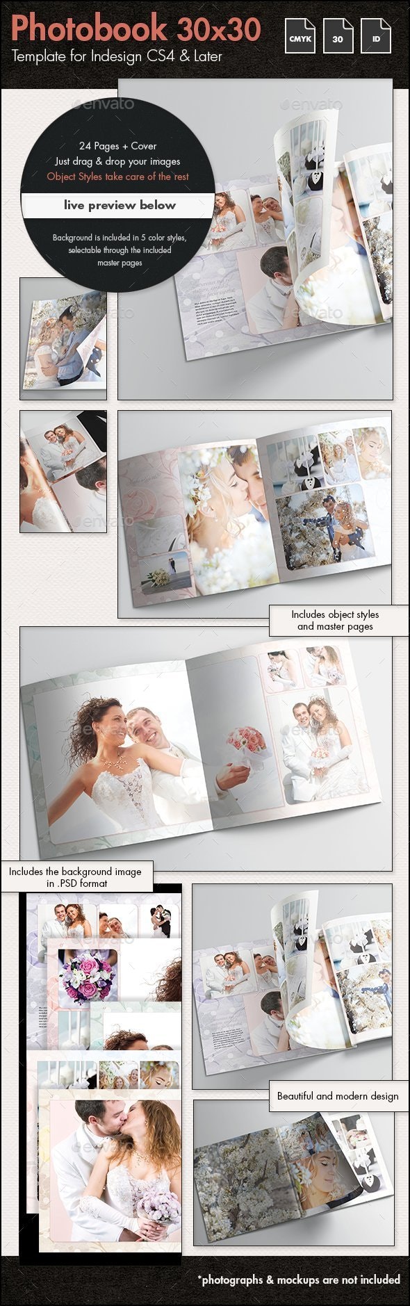 فایل لایه باز آلبوم عکس عروسی Photobook Wedding Album Template