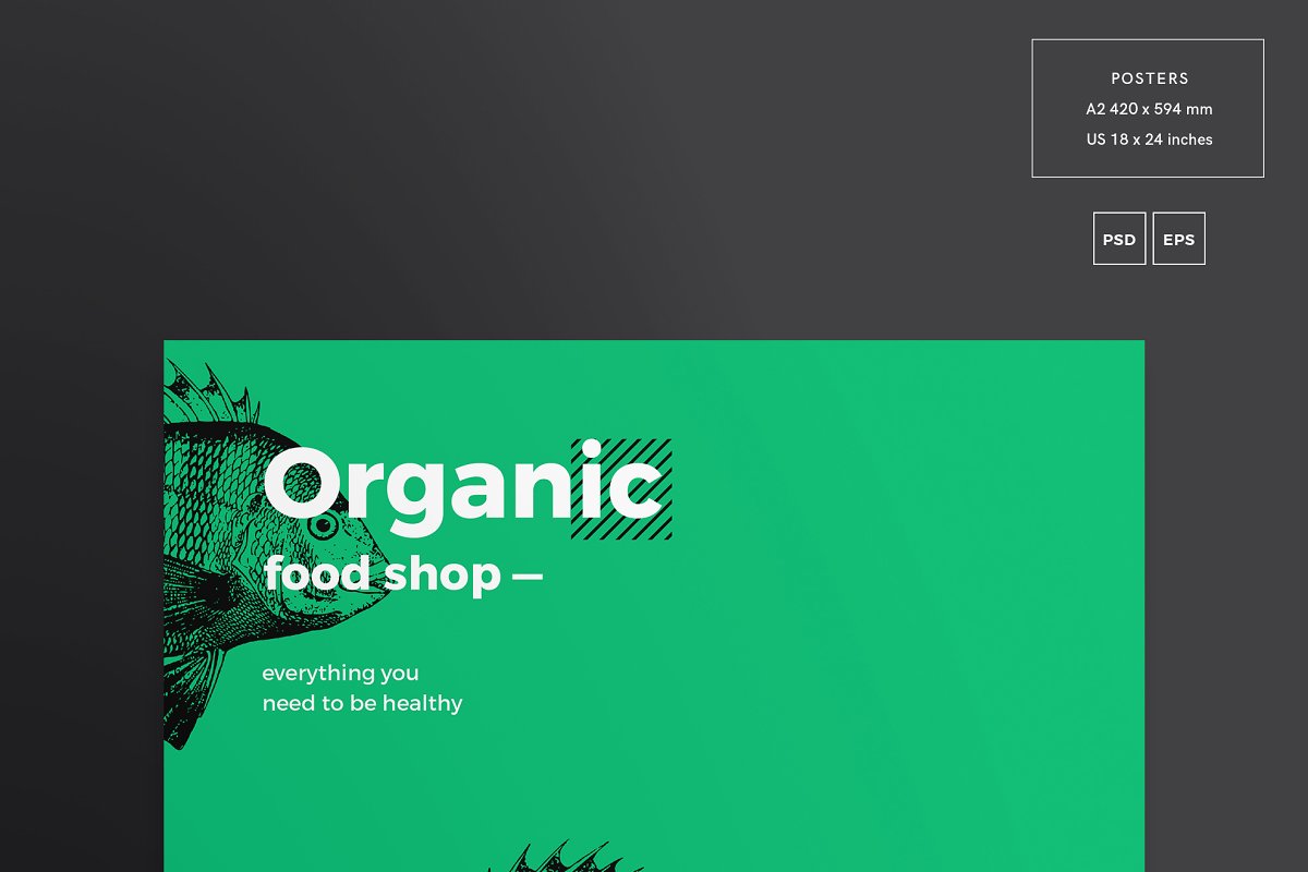 فایل لایه باز آگهی فروشگاه مواد غذایی ارگانیک - 8