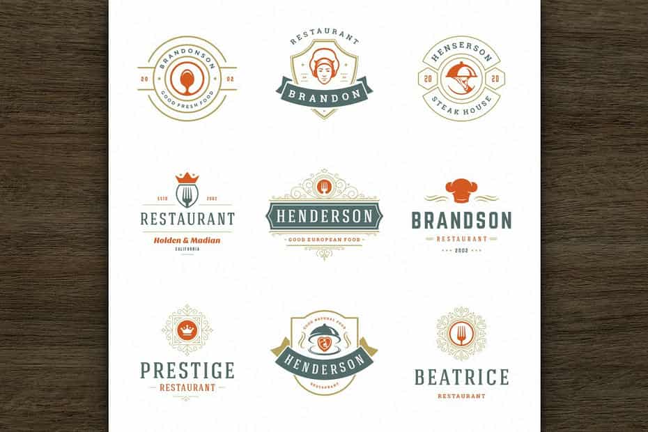 فایل لایه باز لوگو رستوران Restaurant Logos and Badges 1 - 1
