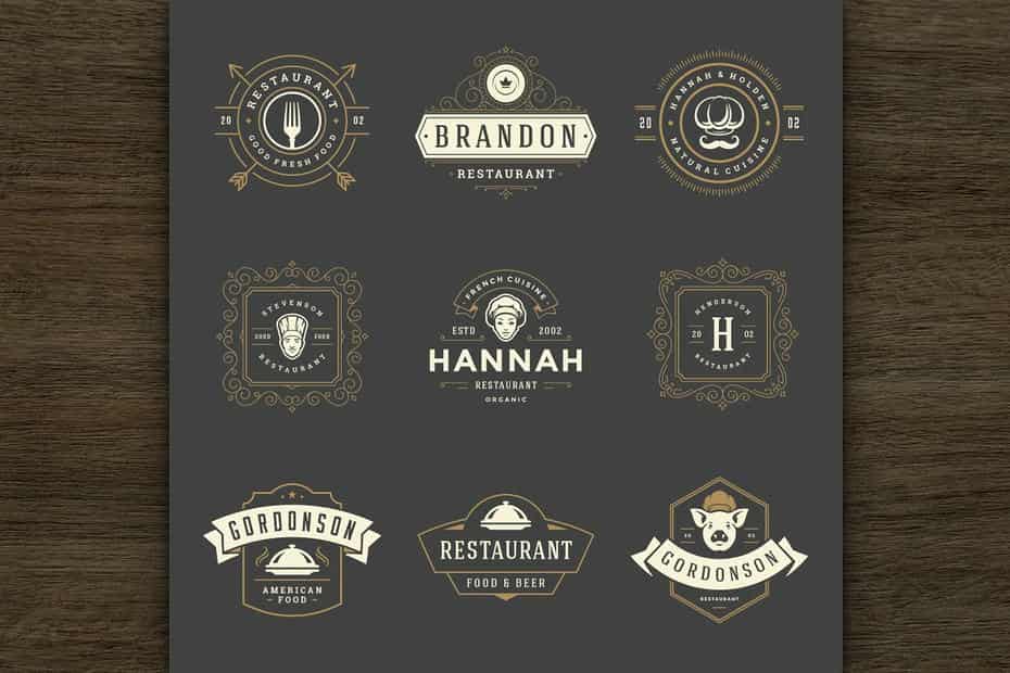 فایل لایه باز لوگو رستوران Restaurant Logos and Badges 1 - 5