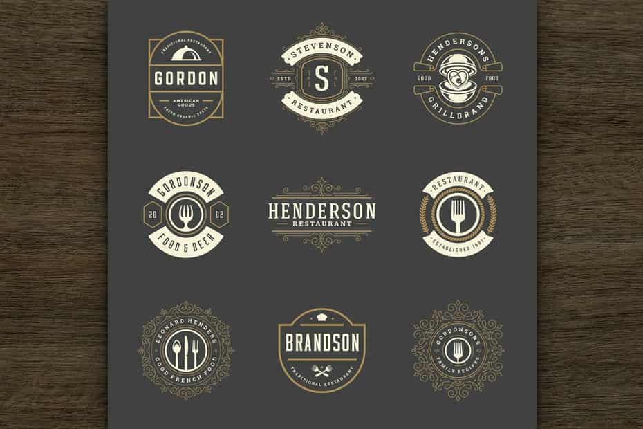 فایل لایه باز لوگو رستوران Restaurant Logos and Badges 1