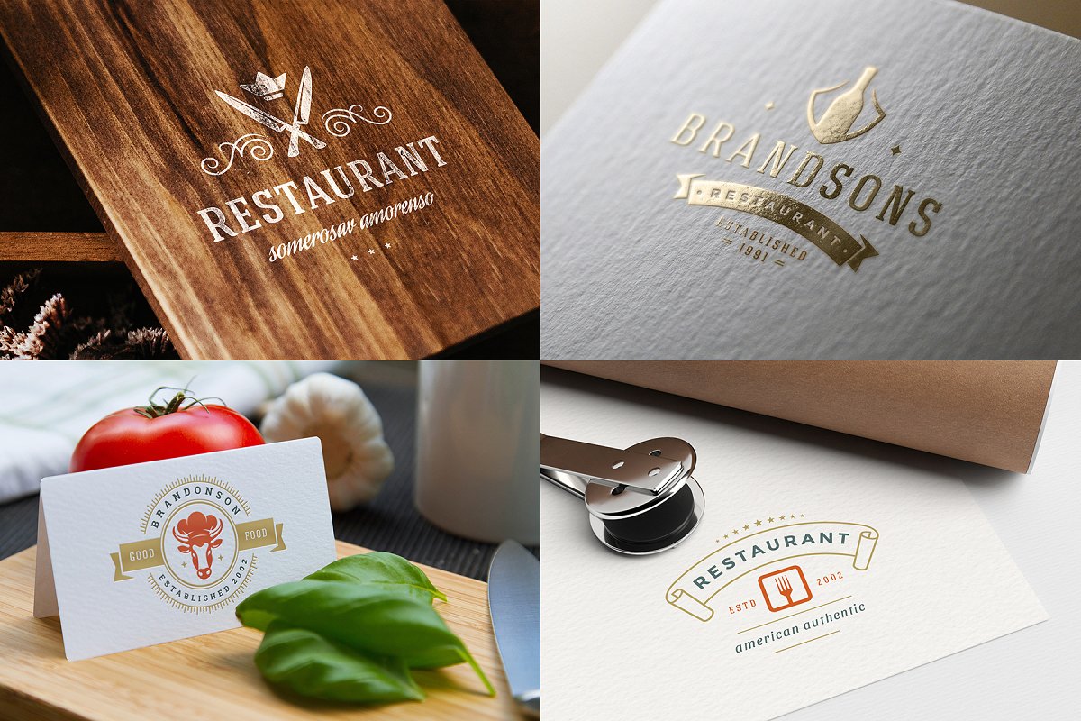 فایل لایه باز لوگو رستوران Restaurant Logos and Badges 2 - 14