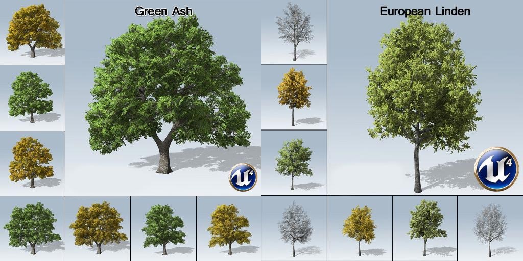 مدل سه بعدی درخت برای آنریل انجین