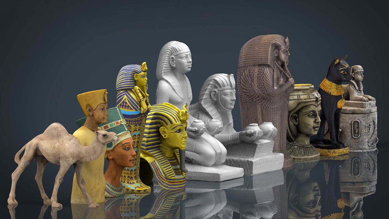 مدل سه بعدی مجسمه مصر باستان - 2