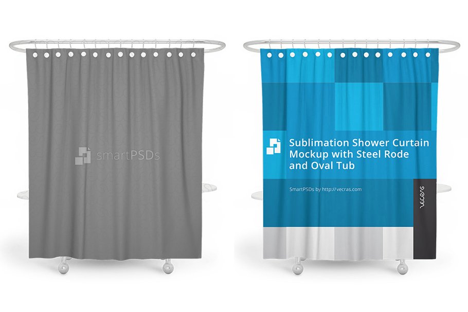 موکاپ پرده حمام Sublimation Shower Curtain Mockup 2 - 2
