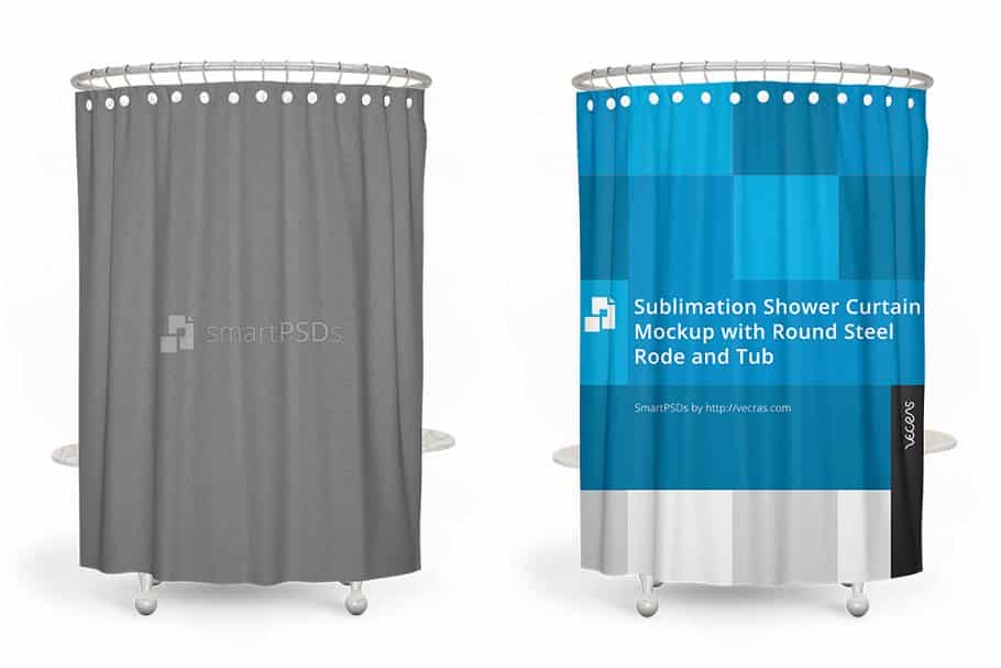 موکاپ پرده حمام Sublimation Shower Curtain Mockup 3