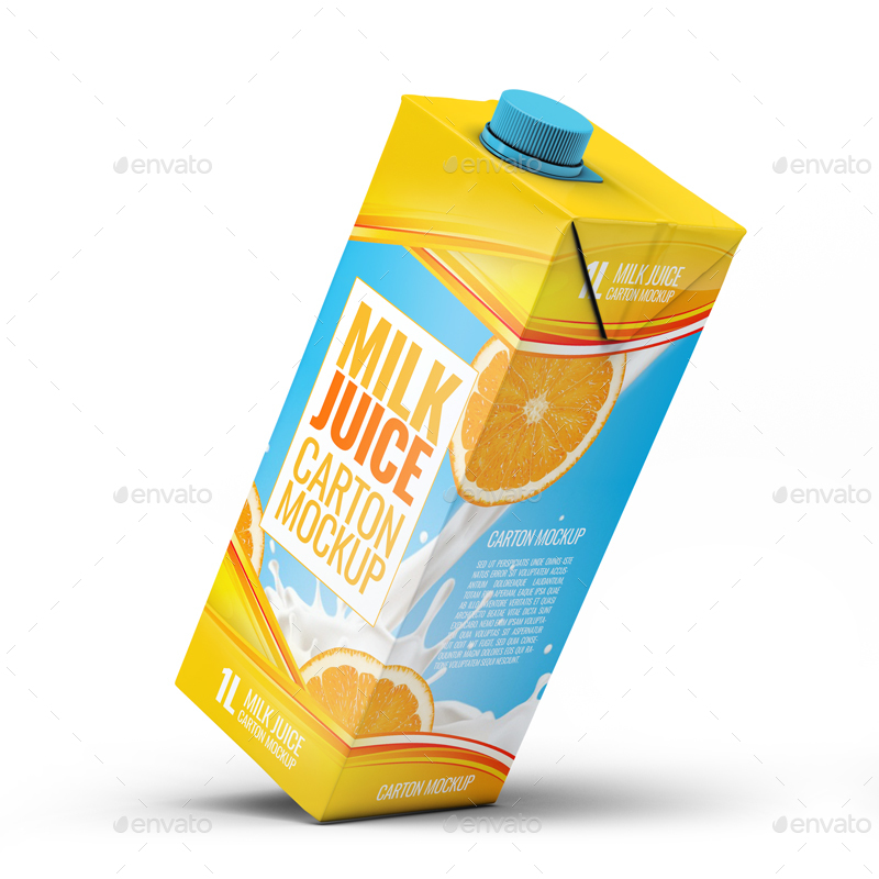 موکاپ پاکت شیر و آب پرتغال - 5