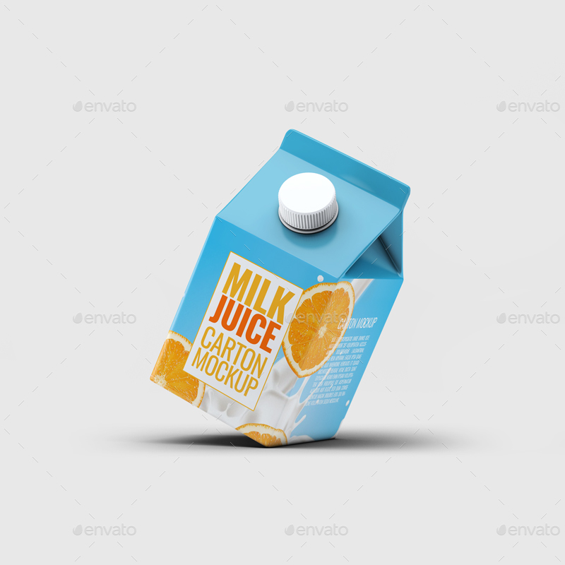 موکاپ پاکت شیر و آب پرتغال