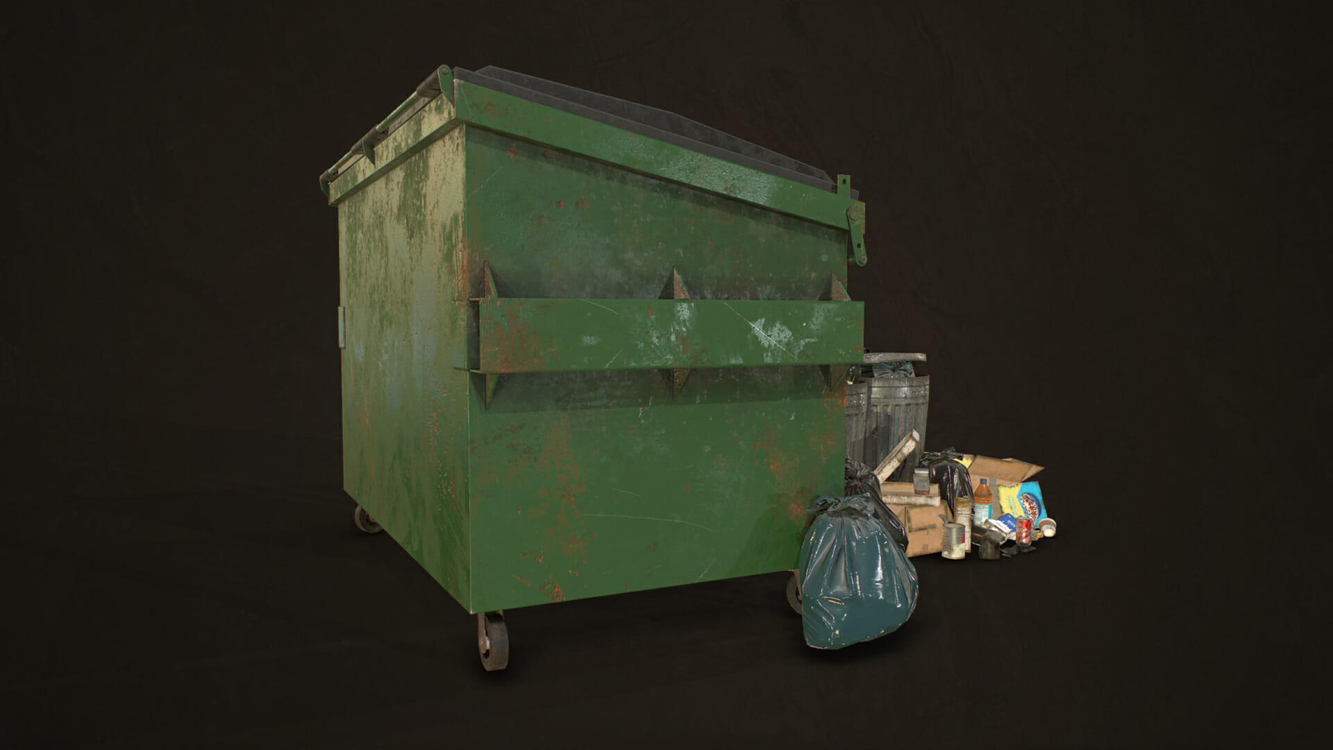 آبجکت سطل آشغال شهری - 6